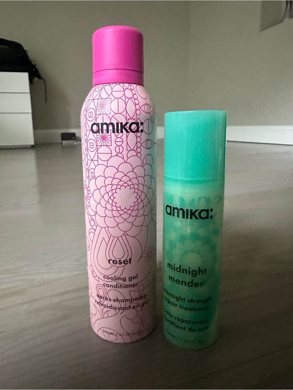 amika Pink & Mint Hair Care Duo - Reset Cooling Gel & Midnight Mender